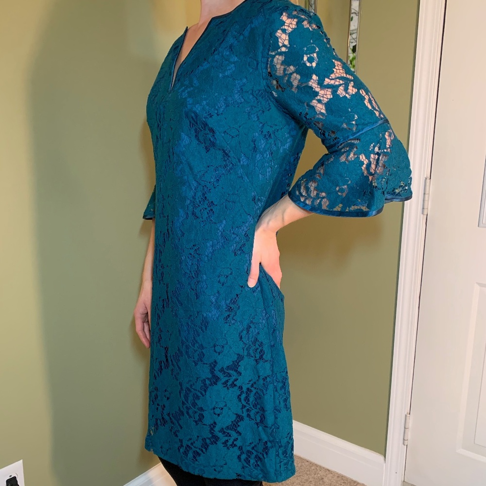 Adrianna Papell Blue Lace Dress - Picture 2 of 7